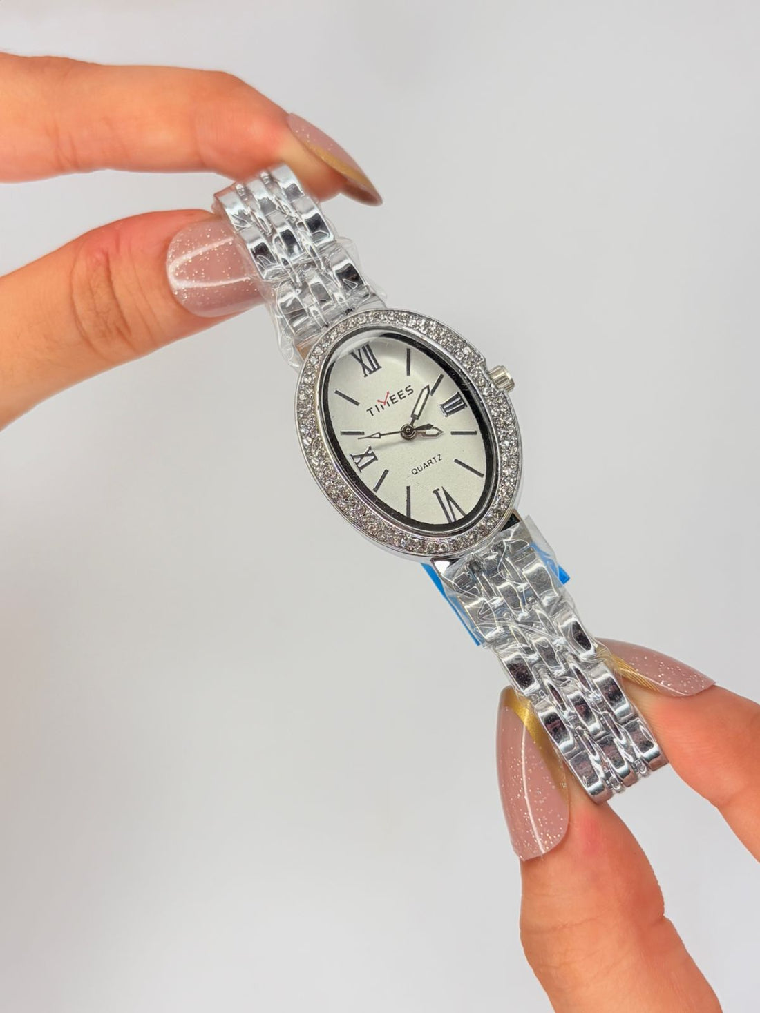 Luxury Silver Women's Oval Dial Bracelet Watch