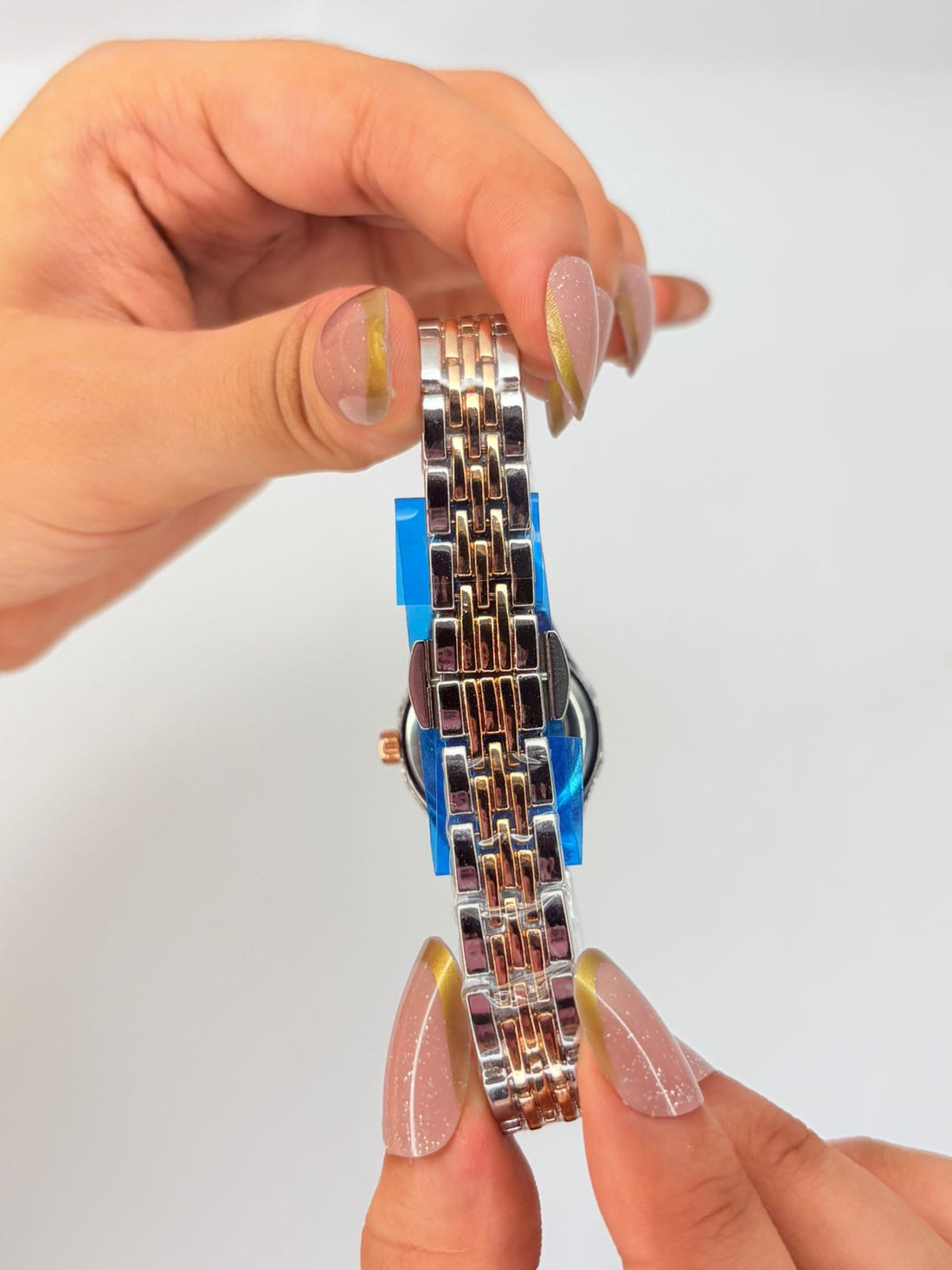 Luxury Gold Women's Crystal-Studded Square Dial Bracelet Watch