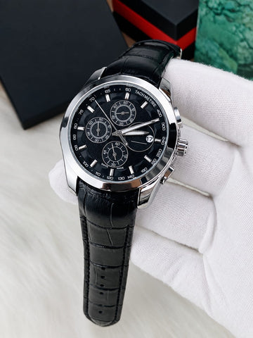 Tissot 1853 Chronograph – Black Dial Leather Strap