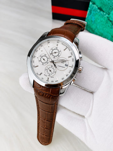 Tissot 1853 Chronograph – Black Dial Leather Strap