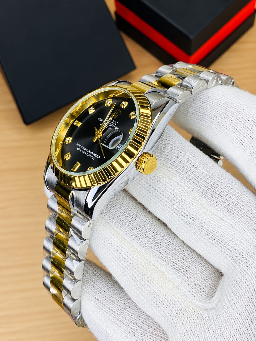 Ladies Rolex Oyster Perpetual Kangoori 36 MM Stone (Black)